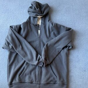 SKIMS Charcoal Gray Zip-Up Hoodie